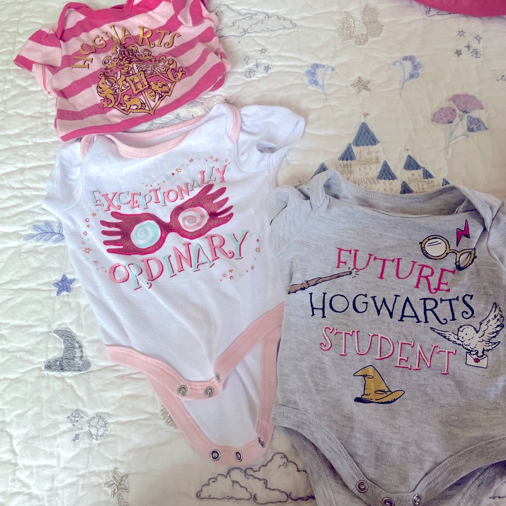 Set of five Harry Potter, baby onesie for baby girl, size newborn